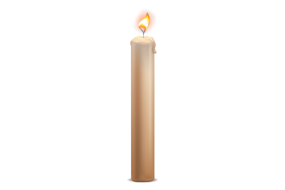 Download Burning Candle with Realistic Flame. Wax - Burning Collection