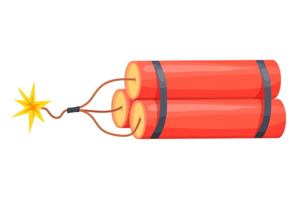 Download Burning Dynamite Cartoon Icon. Fire Spar - Burning Collection