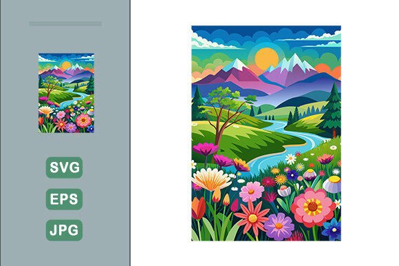 Download Colorful Flowers Landscape Background - Premium Resources