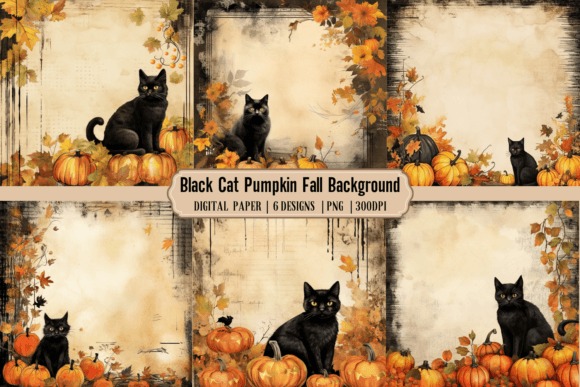 Download Black Cats Pumpkins Fall Background - Fall background Collection
