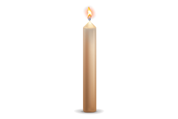 Download Paraffin Candle with Burning Flame. Chri - Burning Collection