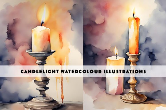 Download Burning Candles Watercolour Duo - Burning Collection