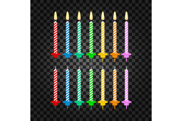Download Candles with Burning Flames of Wax Paraf - Burning Collection