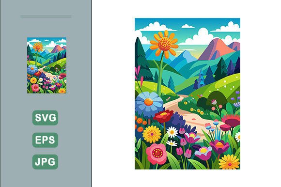 Download Colorful Flowers Landscape Background - Premium Resources