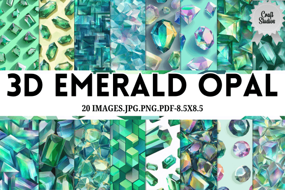Download 3D Emerald Opal Digital Paper - Opal digital paper Collection